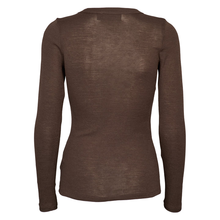 Conservandum WOOL longsleeve top L_S Tee Brown 422017200