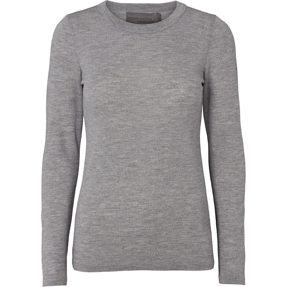 Conservandum WOOL longsleeved T-shirt L_S Tee Pale grey melange 791080900