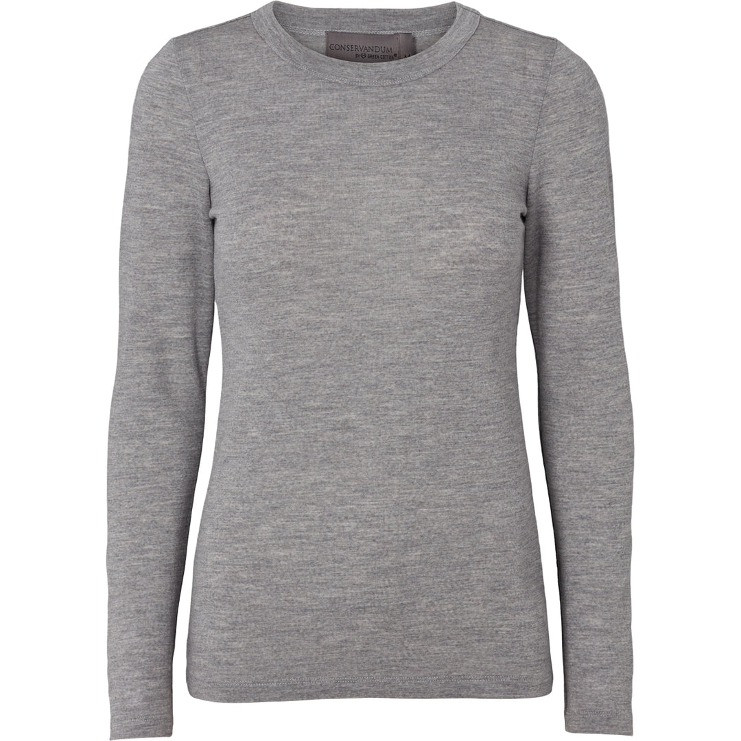 Conservandum WOOL longsleeved T-shirt L_S Tee Pale grey melange 791080900