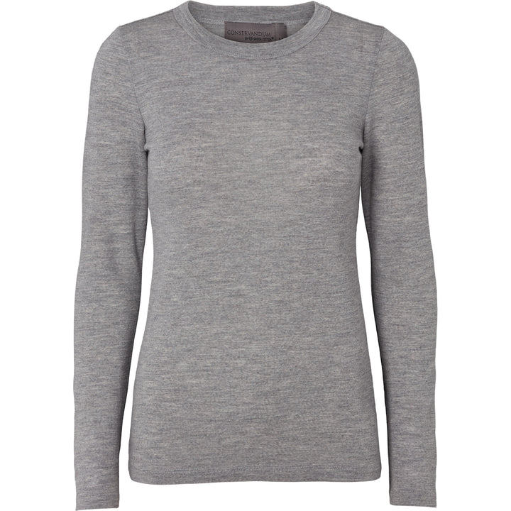 Conservandum WOOL longsleeved T-shirt L_S Tee Pale grey melange 791080900
