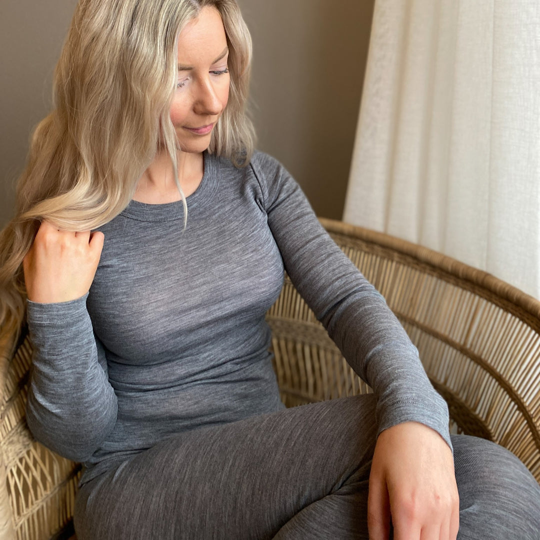 Conservandum WOOL longsleeved T-shirt L_S Tee Pale grey melange 791080900