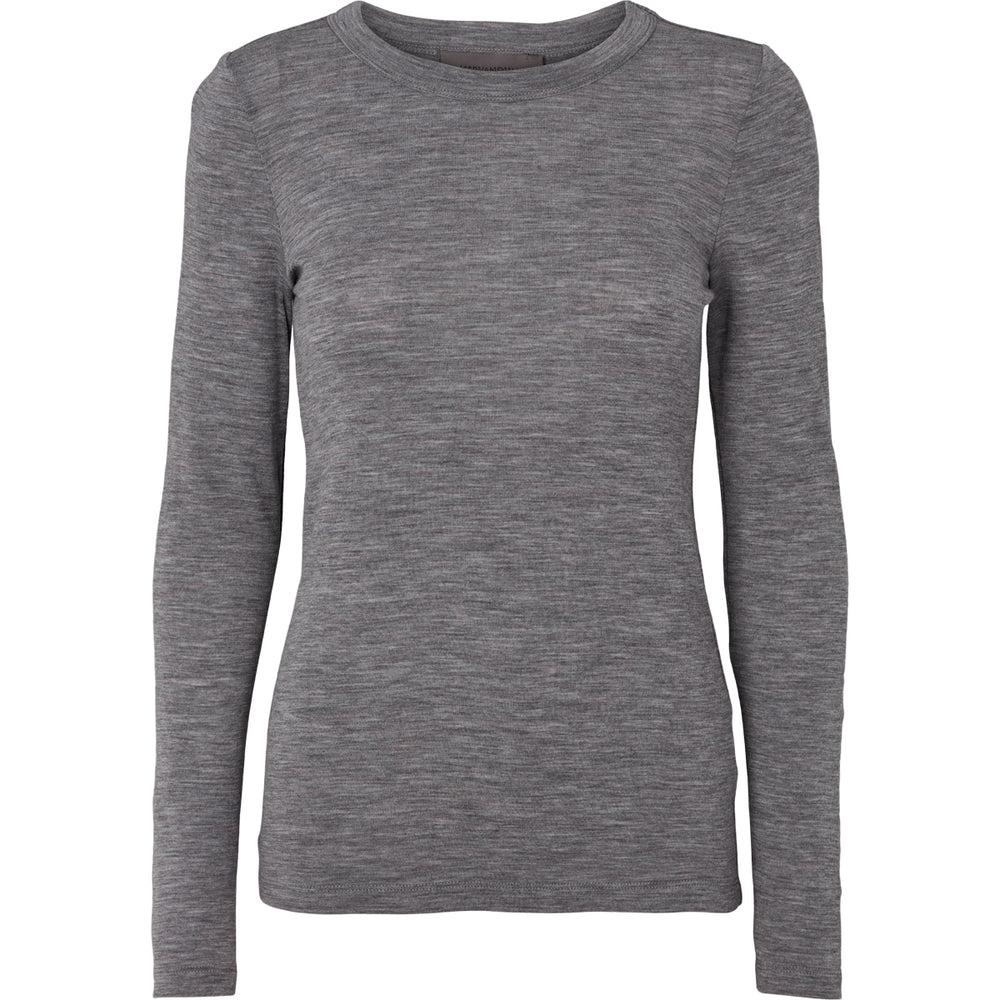 Conservandum WOOL longsleeved top L_S Tee Dark grey melange 792000700