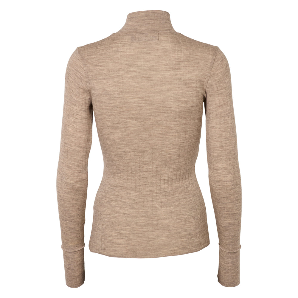 Conservandum WOOL zip collar blouse S_S Tee Balsam melange 821000011