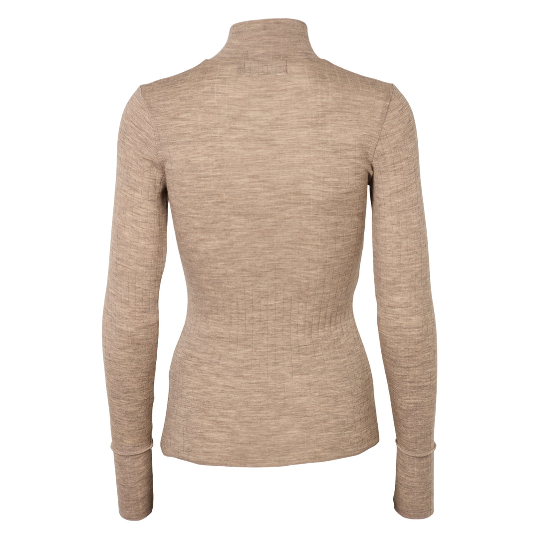 Conservandum WOOL zip collar blouse S_S Tee Balsam melange 821000011
