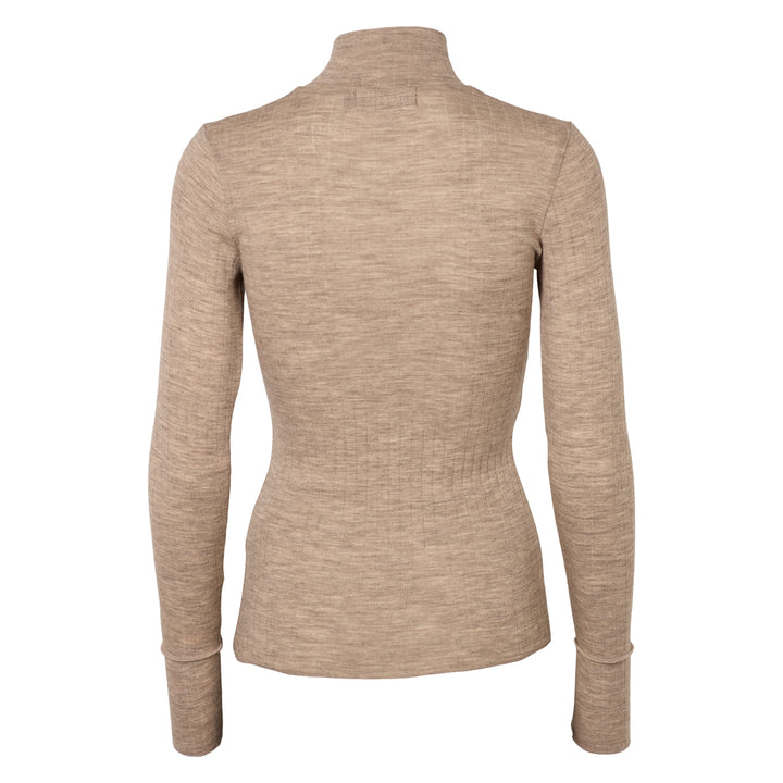 Conservandum WOOL zip collar blouse S_S Tee Balsam melange 821000011