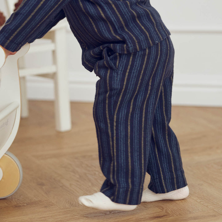 müsli WOVEN STRIPE pants Pants Night blue/ Moss/ Stormy blue 690000268