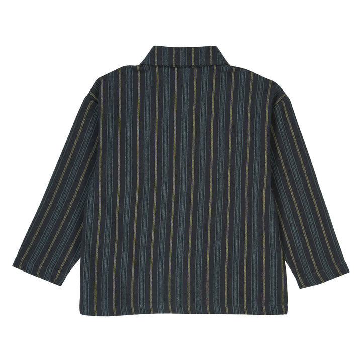 müsli WOVEN STRIPE shirt L_S Tee Night blue/ Moss/ Stormy blue 690000268