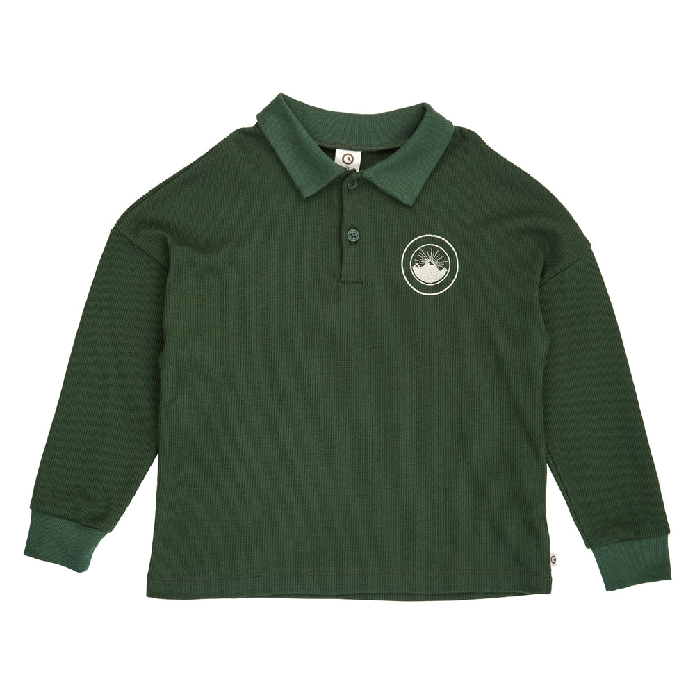 müsli Waffle L/S Polo L_S Tee Forest green 019591801