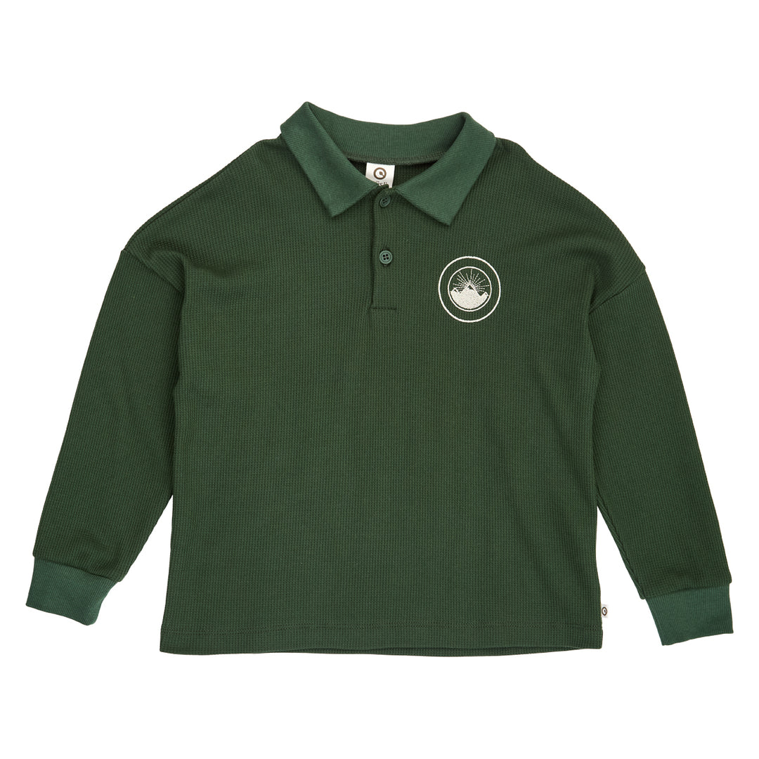 müsli Waffle L/S Polo L_S Tee Forest green 019591801