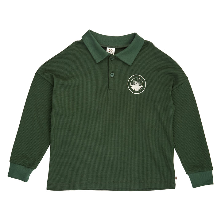 müsli Waffle L/S Polo L_S Tee Forest green 019591801