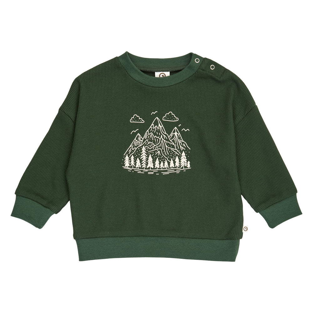 müsli Waffle Sweatshirt Baby L_S Tee Forest green 019591801