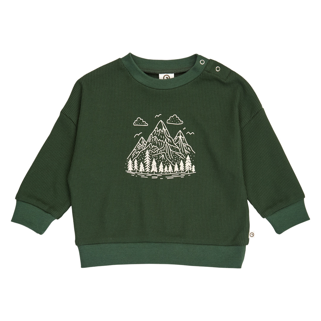 müsli Waffle Sweatshirt Baby L_S Tee Forest green 019591801