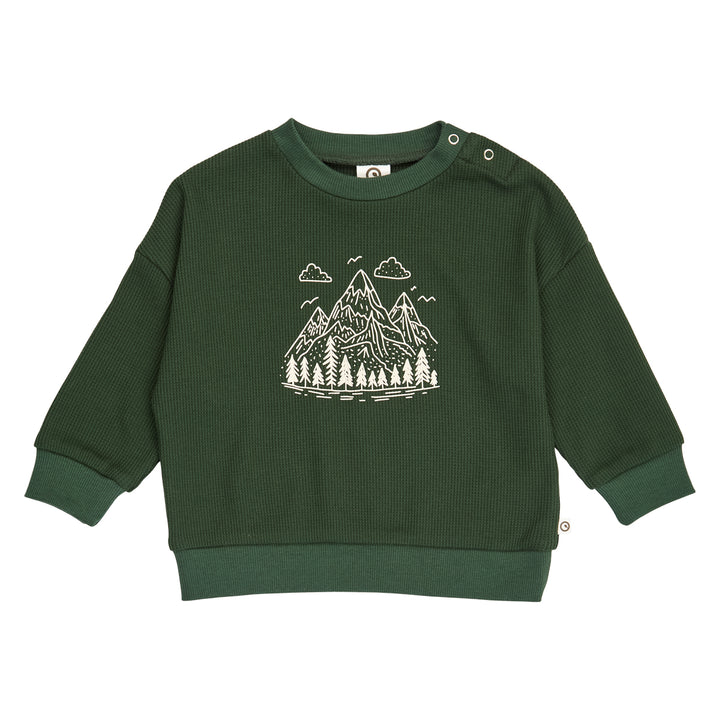 müsli Waffle Sweatshirt Baby L_S Tee Forest green 019591801