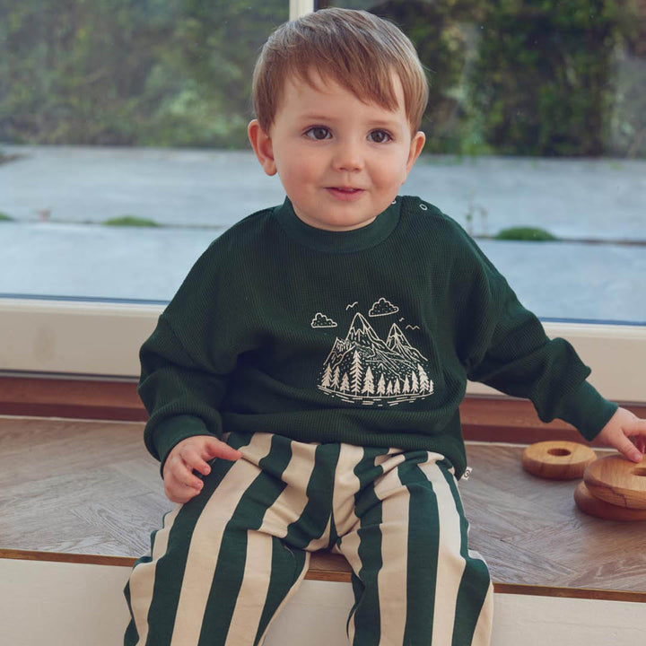 müsli Waffle Sweatshirt Baby L_S Tee Forest green 019591801