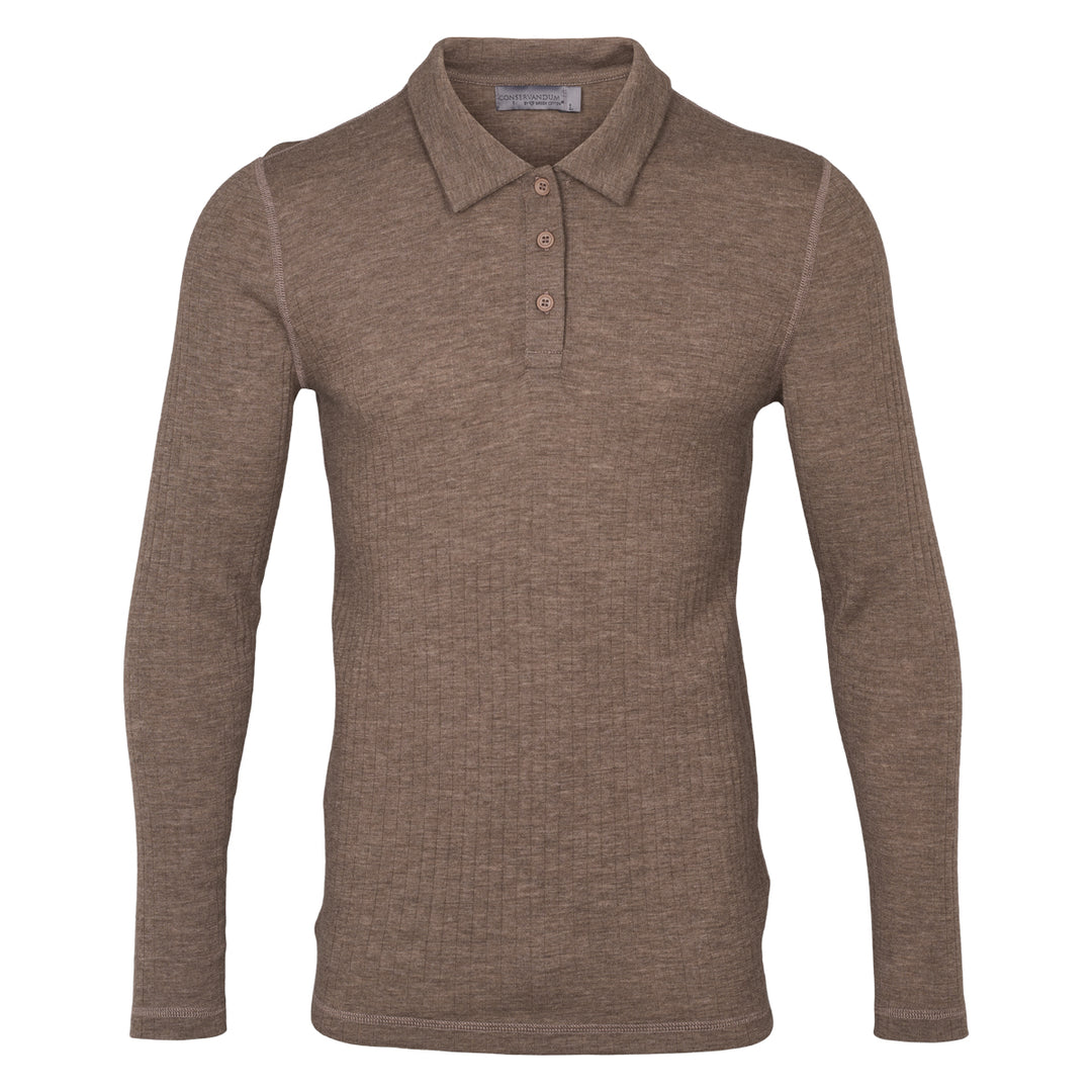 Conservandum Wool collar sweater S_S Tee Walnut melange 821000012