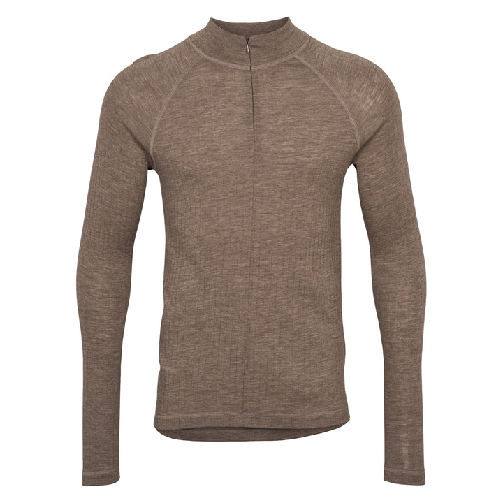 Conservandum Wool zip sweater S_S Tee Walnut melange 821000012