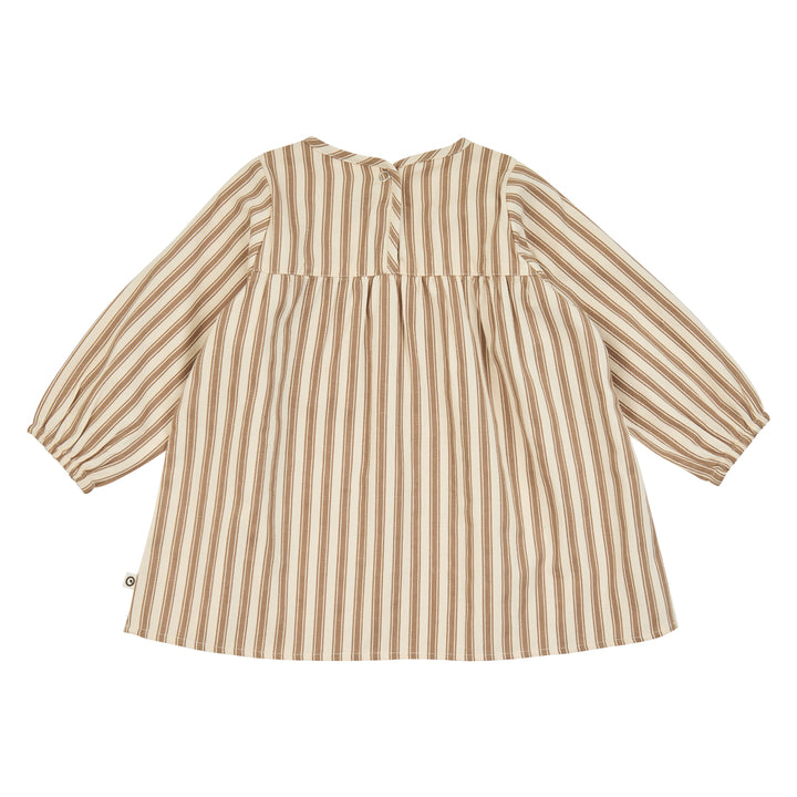 müsli Woven Stripe L/S Dress Baby Dress Oak/ Walnut 690000338