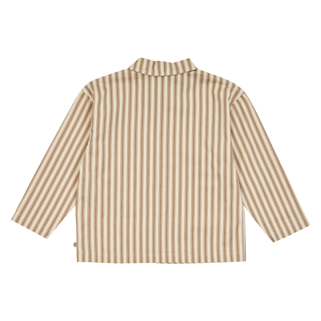 müsli Woven Stripe L/S Shirt L_S Tee Oak/ Walnut 690000338