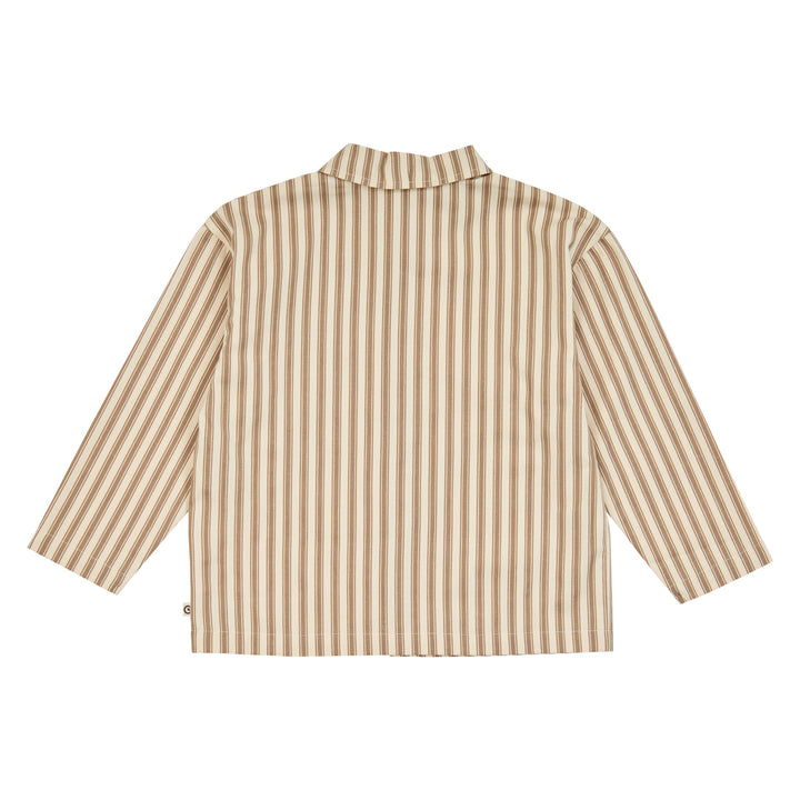 müsli Woven Stripe L/S Shirt L_S Tee Oak/ Walnut 690000338