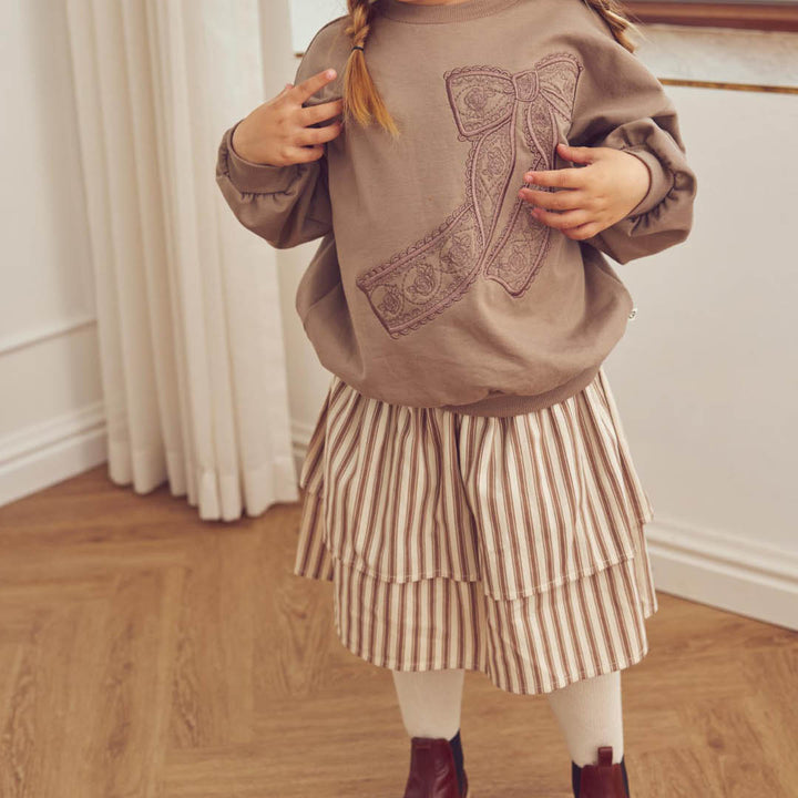 müsli Woven Stripe Skirt Skirts Oak/ Walnut 690000338