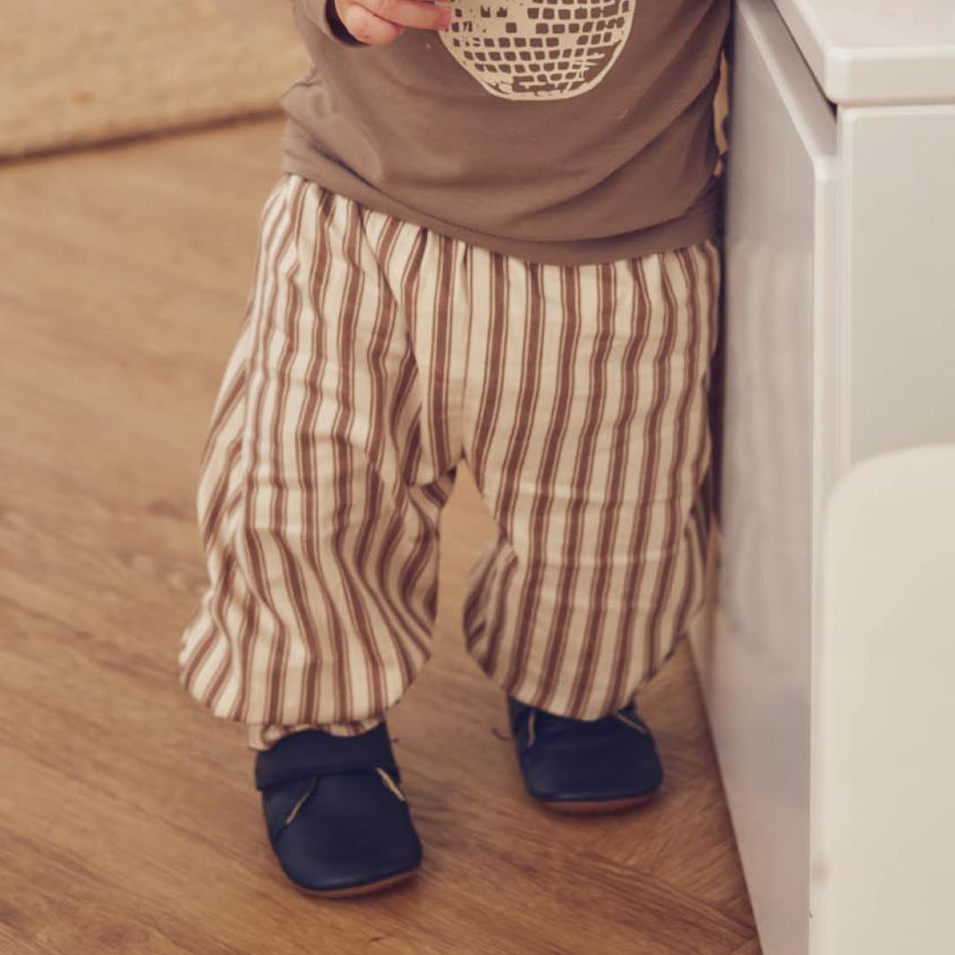 müsli Woven Stripe Volume Pants Baby Pants Oak/ Walnut 690000338
