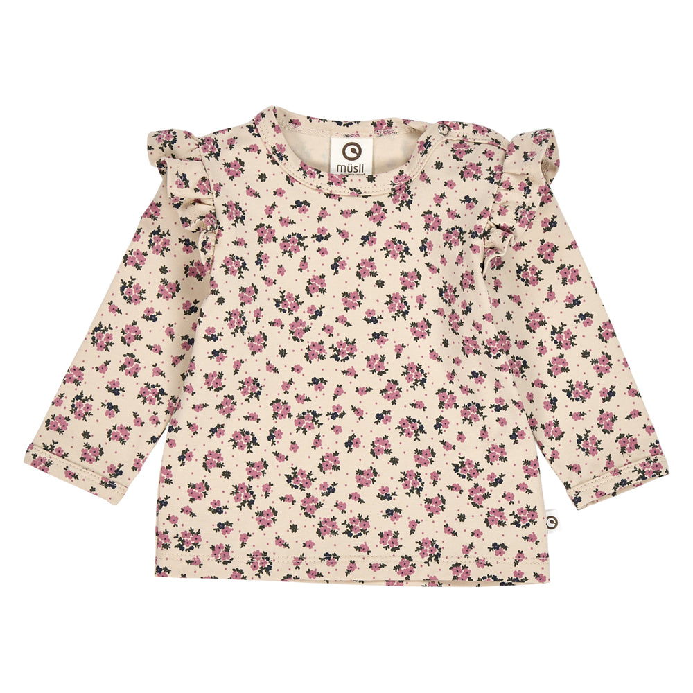 müsli ZINNA floral printed frill top L_S Tee Oak/ Nostalgia rose/ Deep green 690000261