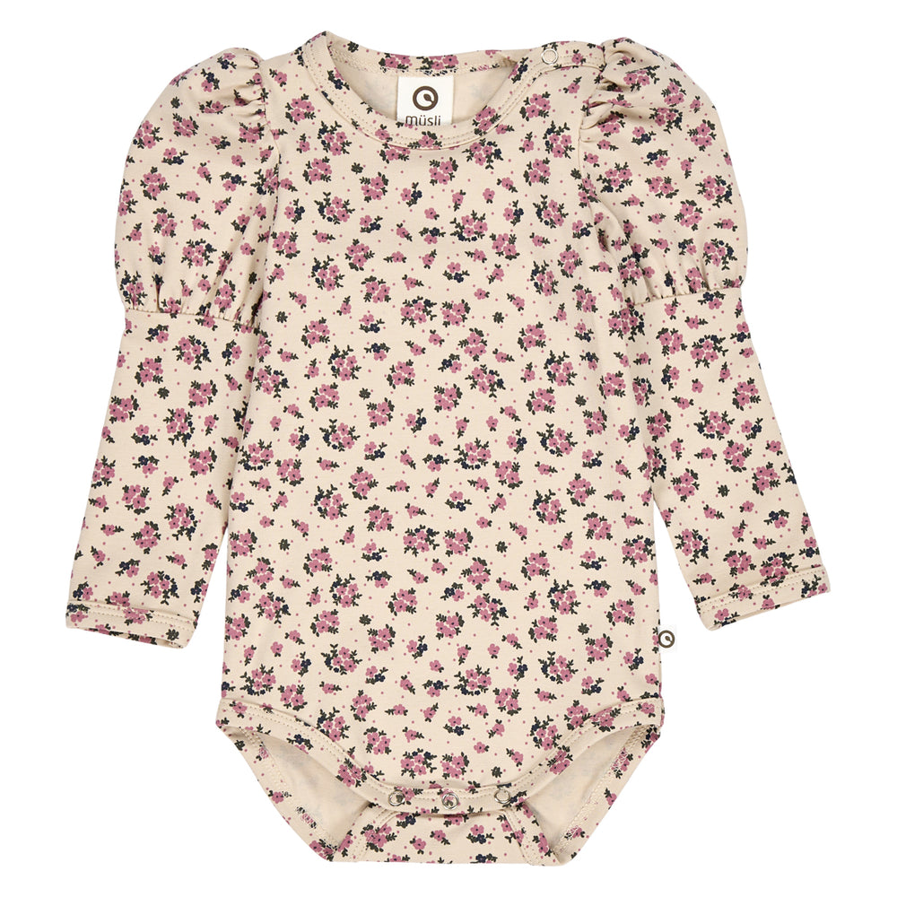 müsli ZINNA floral printet puff sleeve body Bodystockings Oak/ Nostalgia rose/ Deep green 690000261